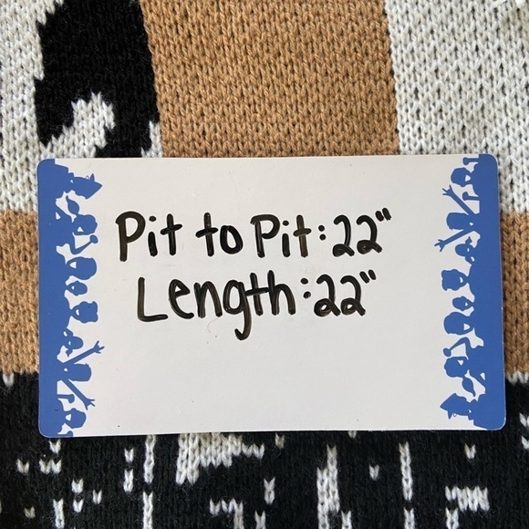 Attitudes by Renee Cardigan Sweater Fringe Black White Funky Whimsical Eclectic - Picture 9 of 9